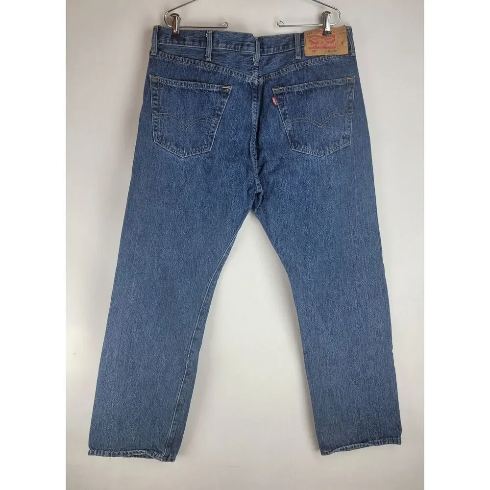 Levi's 501 XX Mens Size 38x30 Med Wash Button Fly Straight Leg Jeans